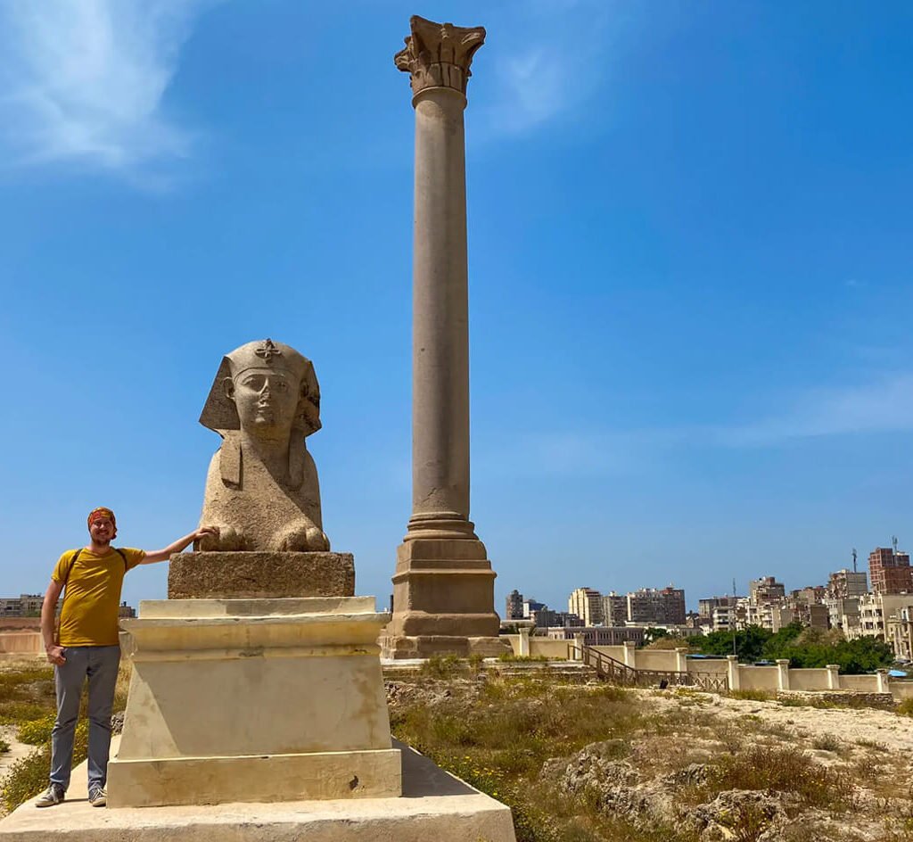 A-wonderful-picture-of-a-person-in-front-of-Pompey's-Column-in-Alexandria.