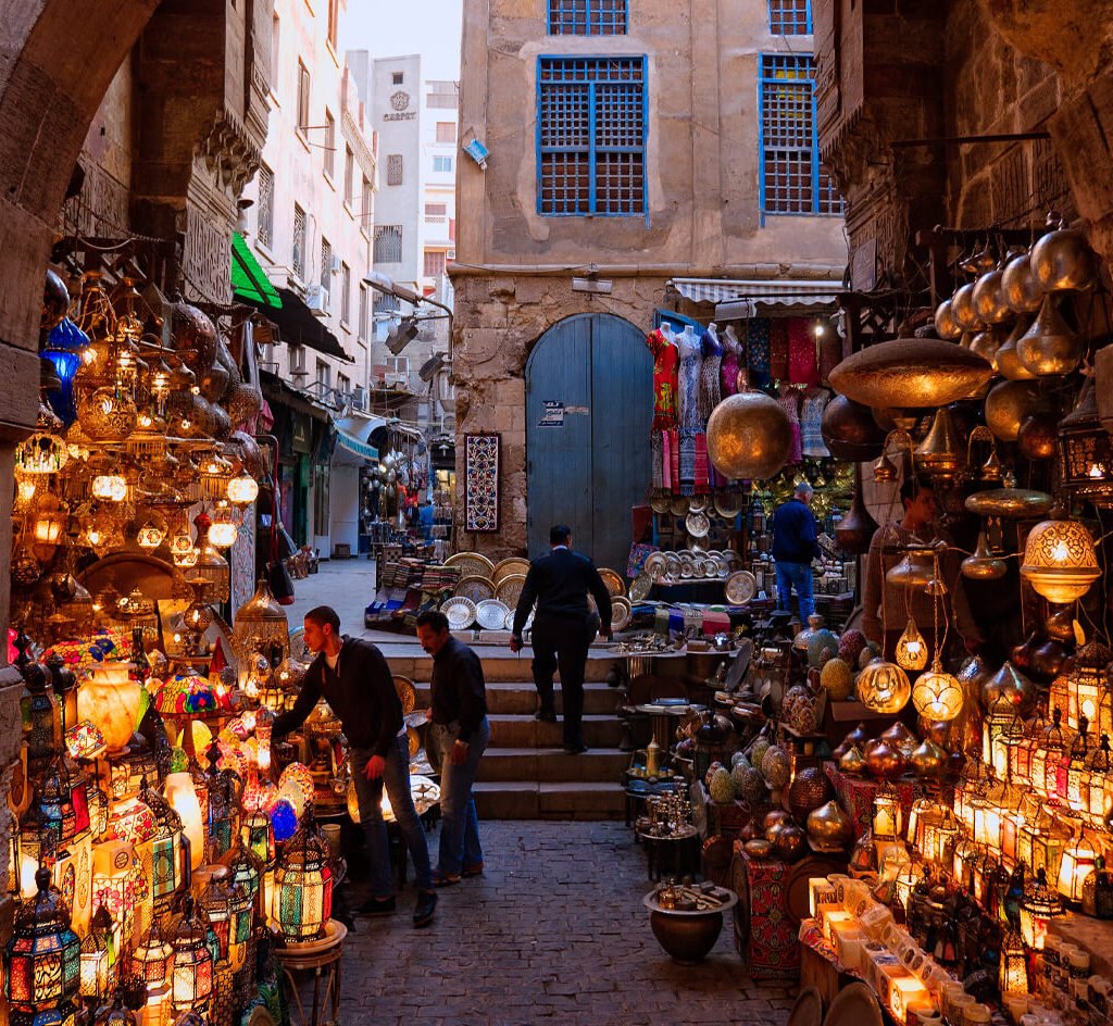 A-wonderful-shot-of-one-of-Khan-El-Khalili's-streets-at-night